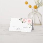 Blume, rosa Blume, Boho, Brautparty Platzkarte (Vorderseite)