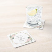 Blume, rosa Blume, Boho, Brautparty Rechteckiger Pappuntersetzer (Vor Ort)