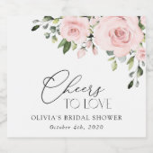 Blume, rosa Blume, Boho, Brautparty Schaumweinetikett (Einzelnes Label)