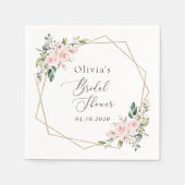 Blume, rosa Blume, Boho, Brautparty Serviette (Vorderseite)