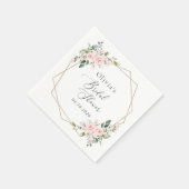 Blume, rosa Blume, Boho, Brautparty Serviette (Ecke)