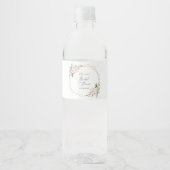Blume, rosa Blume, Boho, Brautparty Wasserflaschenetikett (Vorderseite)