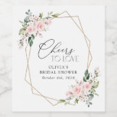 Blume, rosa Blume, Boho, Brautparty Weinetikett (Einzelnes Label)