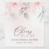 Blume, rosa Blume, Boho, Brautparty Weinetikett (Einzelnes Label)