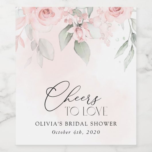 Blume, rosa Blume, Boho, Brautparty Weinetikett (Einzelnes Label)