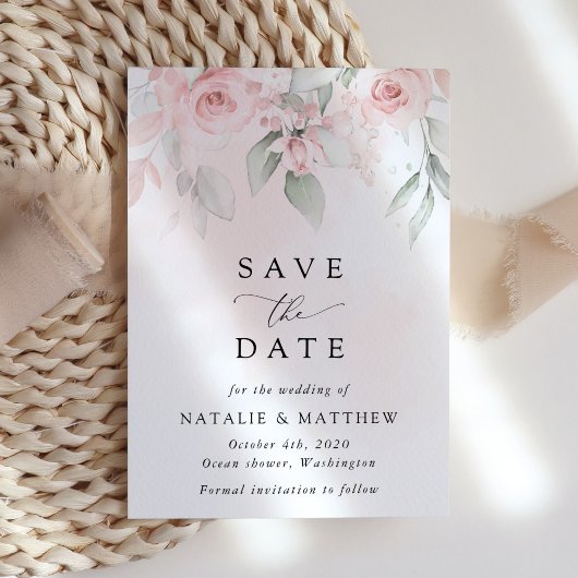Blume, rosa Blume, Boho, Hochzeit Save The Date