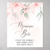 Blume, rosa Blume, Boho, Mimosa Bar Poster (Vorne)