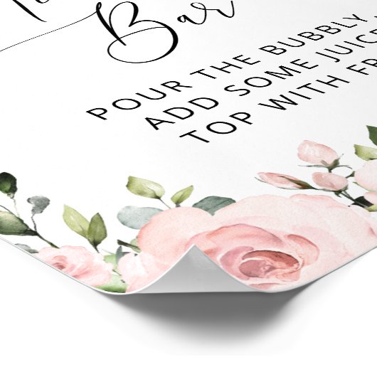 Blume, rosa Blume, Boho, Mimosa Bar Poster (Ecke)