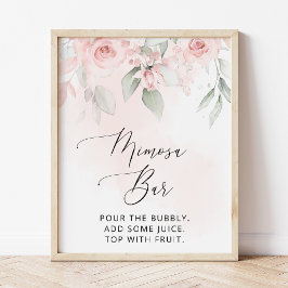 Blume, rosa Blume, Boho, Mimosa Bar Poster