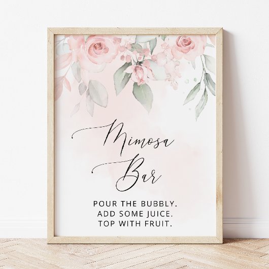 Blume, rosa Blume, Boho, Mimosa Bar Poster