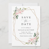 Blume, rosa Blume, Boho, Save the Date (Vorderseite)