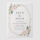 Blume, rosa Blume, Boho, Save the Date Pergament Einladungen (Vorderseite)