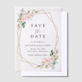 Blume, rosa Blume, Boho, Save the Date Pergament Einladungen (Versetzt)