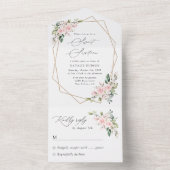 Blume, rosa Blume, Boho, süß 16 All In One Einladung (Innen Boden)