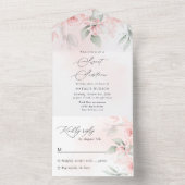 Blume, rosa Blume, Boho, süß 16 All In One Einladung (Innen Boden)