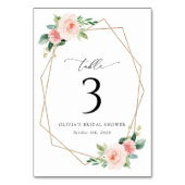 Blume, rosa Blume, Boho, Tischnummern (Vorderseite)