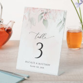 Blume, rosa Blume, Boho, Tischnummern Sockelschild (In Situ)