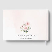 Blume, rosa Blume, Grünpflanzen, Hochzeit Gästebuch (Rückseite)