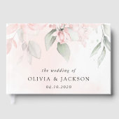 Blume, rosa Blume, Grünpflanzen, Hochzeit Gästebuch (Vorderseite)