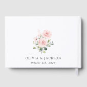 Blume, rosa Blume, Grünpflanzen, Hochzeit Gästebuch (Rückseite)