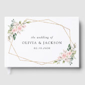 Blume, rosa Blume, Grünpflanzen, Hochzeit Gästebuch (Vorderseite)