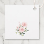 Blume, rosa Blume, Grünpflanzen, Hochzeit Geschenkanhänger (Rückseite)