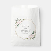 Blume, rosa Blume, Grünpflanzen, Hochzeit Geschenktütchen (Vorderseite)