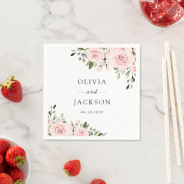 Blume, rosa Blume, Grünpflanzen, Hochzeit Serviette