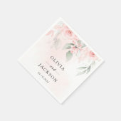 Blume, rosa Blume, Grünpflanzen, Hochzeit Serviette (Ecke)