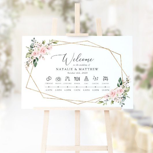 Blume, rosa Blume, Hochzeitszeitschrift Poster