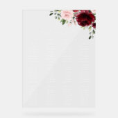 Blume, rosa Blume, Sitzdiagramm Acrylschild (Vorderseite)