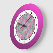 Blume Rosa Blumengarten Moderne Ziffern Große Wanduhr (Winkel)