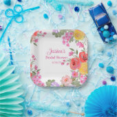 Blume Rosa Blumengarten Name Brautparty Pappteller (Party)