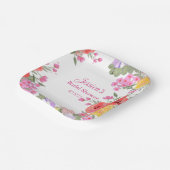 Blume Rosa Blumengarten Name Brautparty Pappteller (Gewinkelt)