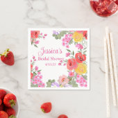 Blume Rosa Blumengarten Name Brautparty Serviette (Beispiel)