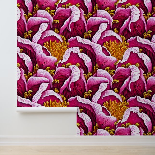 Blume Rosa Blütenmuster Tapete (Anwendung)