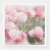 Blume Rosa Cabbage Rose Papier Abendessen Napkins Serviette (Vorderseite)