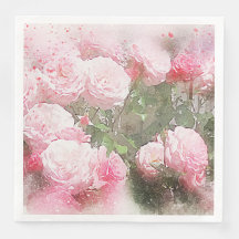 Blume Rosa Cabbage Rose Papier Abendessen Napkins
