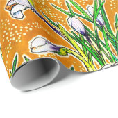 Blume Rosa Crocuses Geschenkpapier (Rolleneckpunkt)