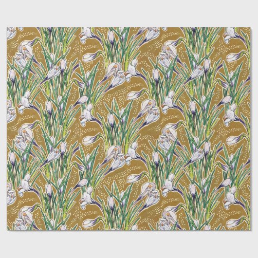 Blume Rosa Crocuses Geschenkpapier (Flach)