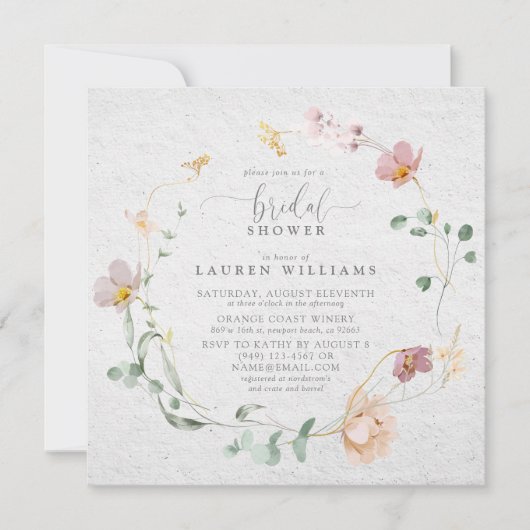 Blume Rosa Garten Rosa Brautparty Einladung (Vorderseite)