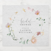 Blume Rosa Garten Rosa Brautparty Schaumweinetikett (Einzelnes Label)