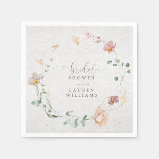 Blume Rosa Garten Rosa Brautparty Serviette (Vorderseite)
