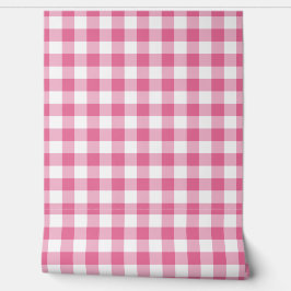 Blume Rosa Gingham Karo Grün Buffalo Karo Tapete