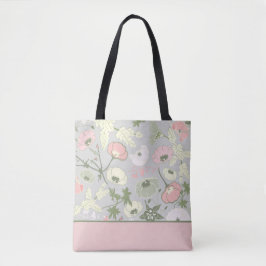 Blume Rosa grünes botanisches Shopping Tasche
