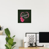 Blume Rosa Herz - Valentinstag - Poster drucken (Heimbüro)