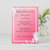 Blume Rosa Kirsche Hochzeit Einladung (Stehend Vorderseite)