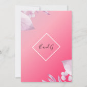 Blume Rosa Kirsche Hochzeit Einladung (Rückseite)