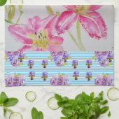 Blume Rosa Lilie Rosa Aquarellfarben Blume Geschirrtuch (Gefaltet)