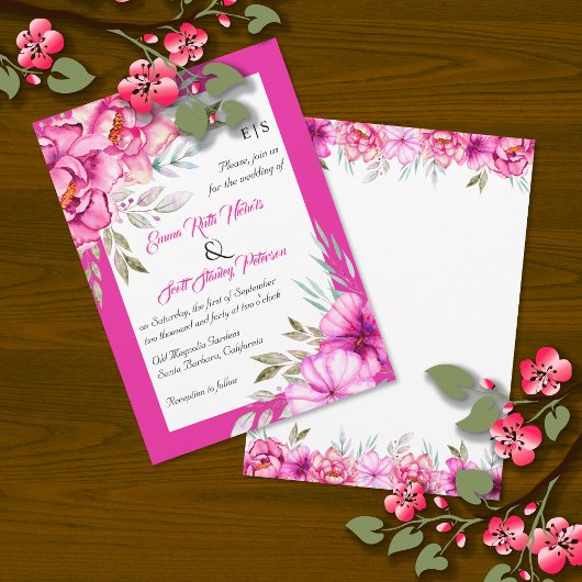 Blume Rosa Magenta Einladung